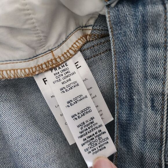 Frame denim le original denim distressed jeans raw hem - Picture 3 of 14